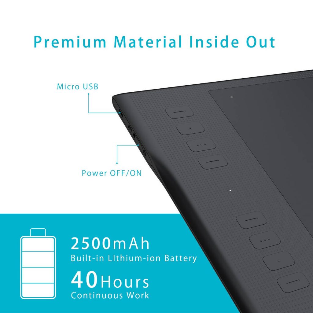 Huion Inspiroy Q11K Wireless Graphics Drawing Tablet – Certified Refurbished, 11-Inch Active Area